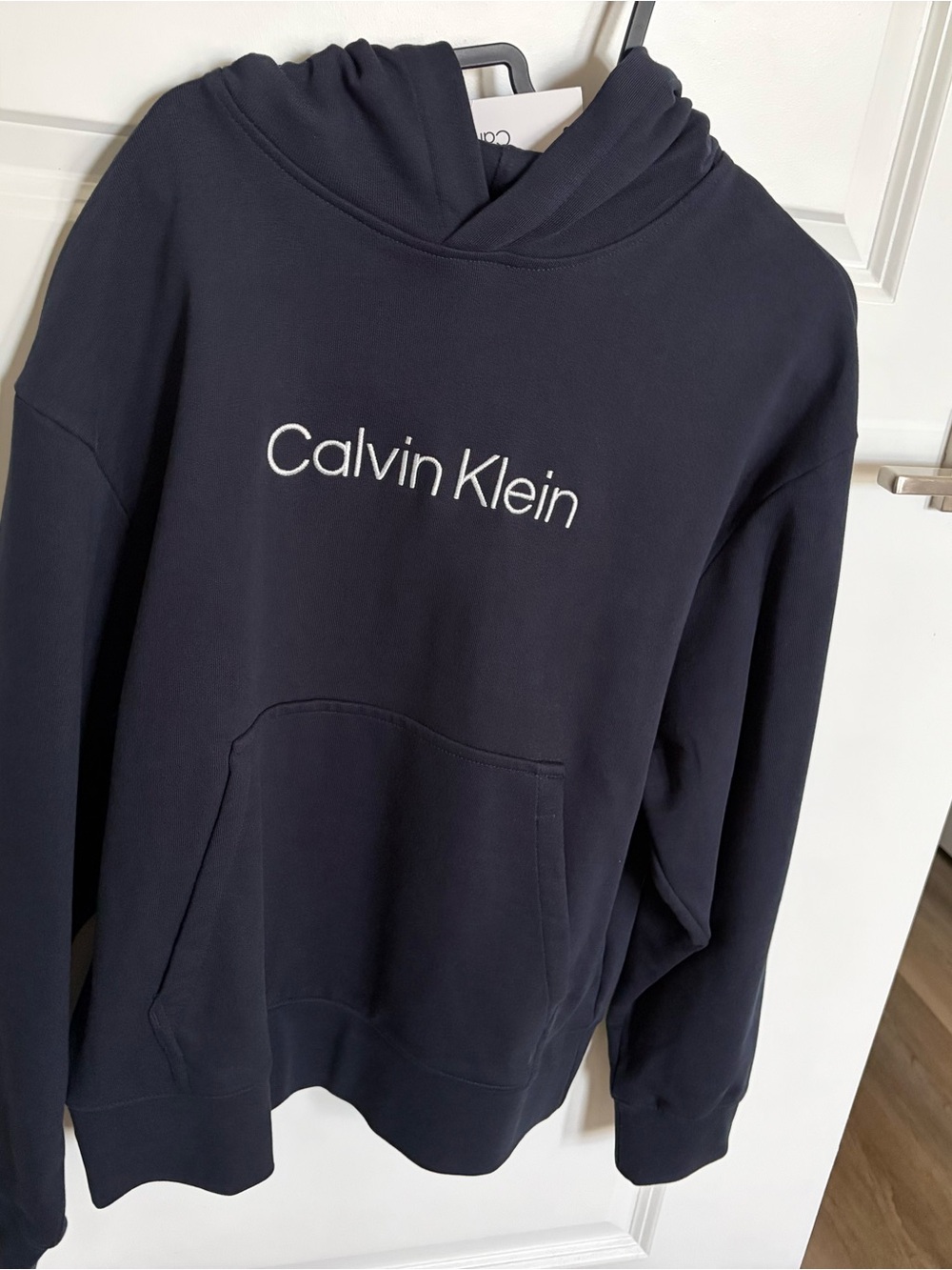Calvin Klein Women’s Navy Logo Hoodie Sweatshirt